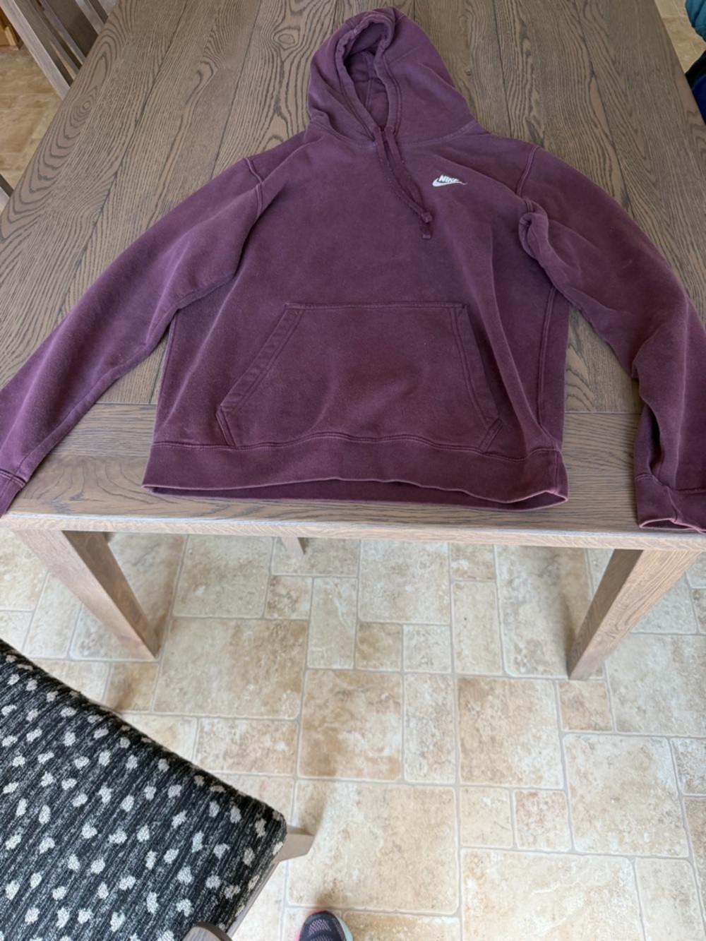 Nike Men's Burgundy Crewneck Hoodie
